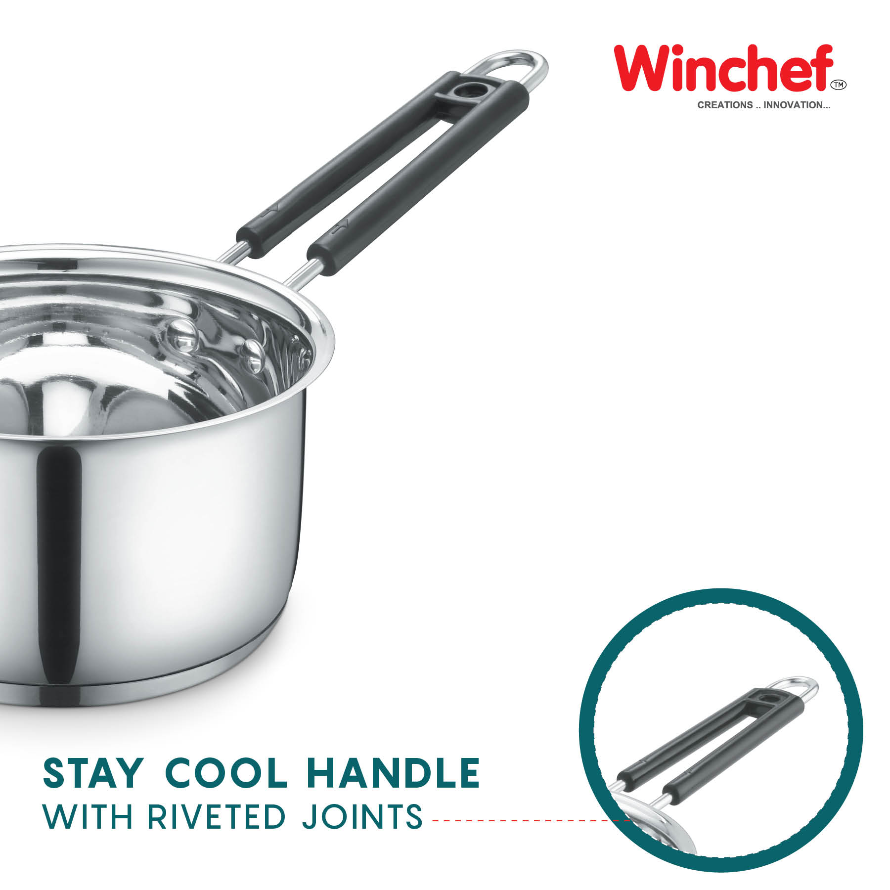 Regular Series Stainless Steel Saucepan for Induction 1150 ml Winchef